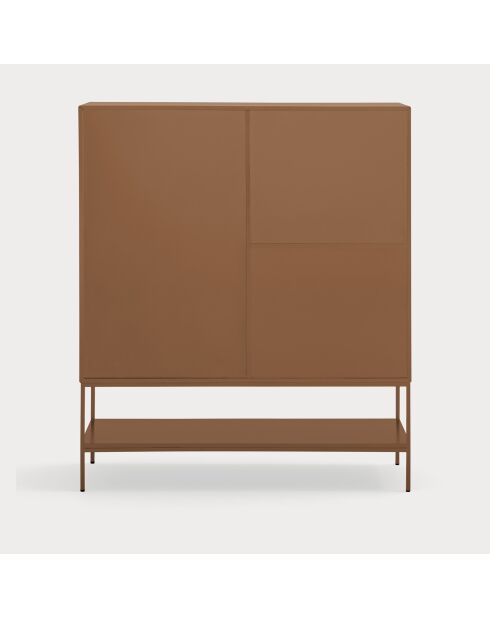 Platt bijzetkast 2 deuren, 5 laden en 4 nissen van klei - 120x45x140cm