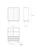 Sierra 2 deuren en 2 zwarte binnenladen, zijkast - 97x45x130cm