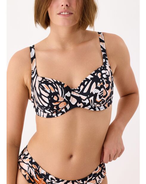 Top bikini nero Rhodes con ferretto