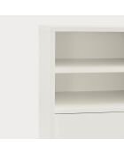 Nube Hochschrank mit 2 Nischen, 4 Schubladen und 1 Schiebetür, cremefarben und sandfarben, 120 x 45 x 140 cm