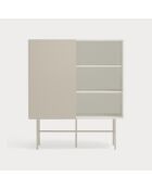 Nube Hochschrank mit 2 Nischen, 4 Schubladen und 1 Schiebetür, cremefarben und sandfarben, 120 x 45 x 140 cm