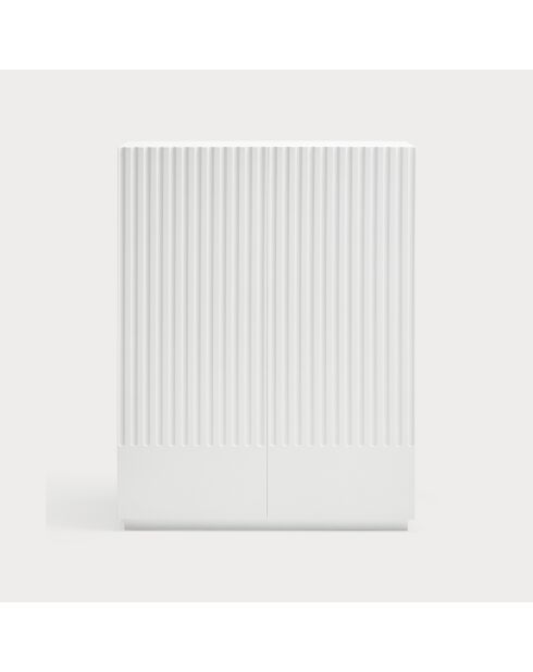Doric Beistellschrank 2 Türen und 2 Schubladen weiß/creme - 92x46x120cm