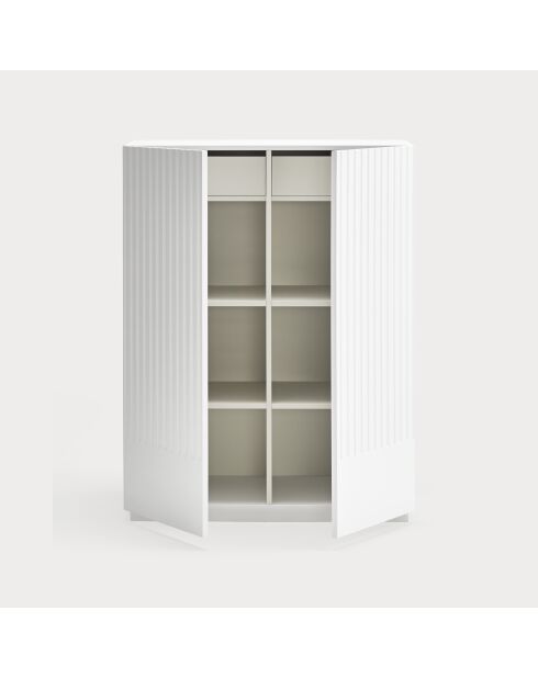Doric Beistellschrank 2 Türen und 2 Schubladen weiß/creme - 92x46x120cm