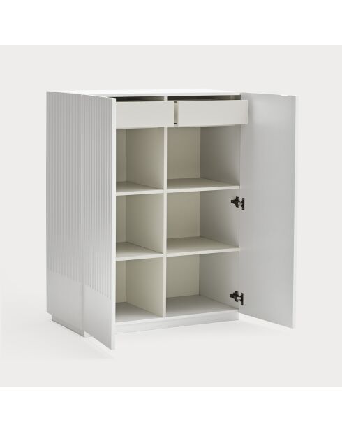 Doric Beistellschrank 2 Türen und 2 Schubladen weiß/creme - 92x46x120cm