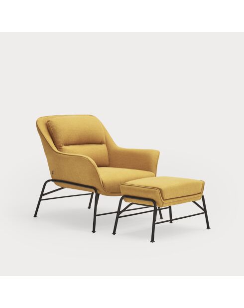 Pouf Sadira moutarde - 69x43x43cm