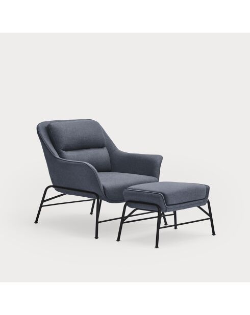 Pouf Sadira bleu pétrole - 69x43x43cm