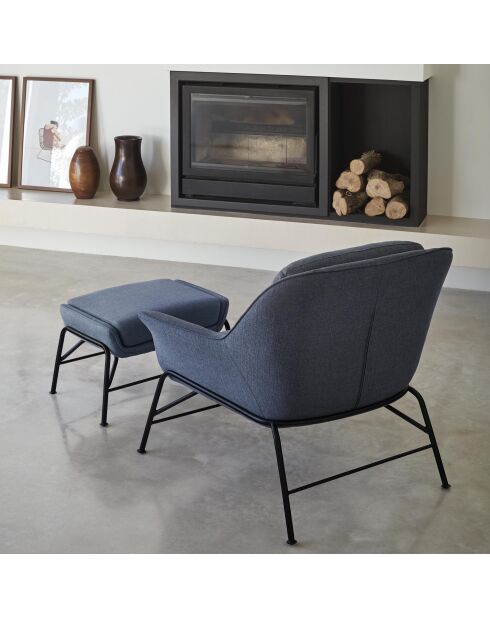 Pouf Sadira bleu pétrole - 69x43x43cm