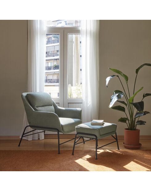 Pouf Sadira gris vert - 69x43x43cm
