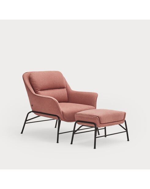 Pouf Sadira corail - 69x43x43cm