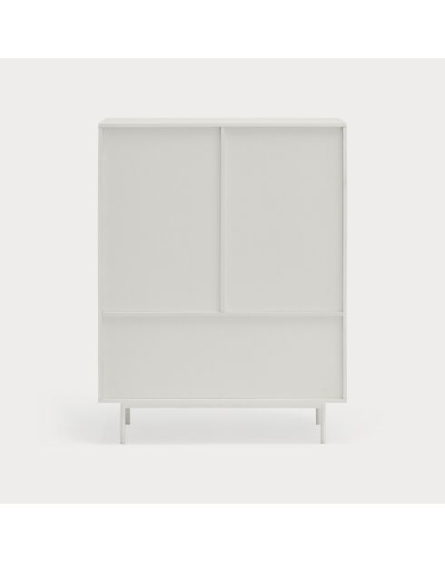 Sierra Beistellschrank mit 2 Türen und 2 internen Schubladen, weiß, 97 x 45 x 130 cm