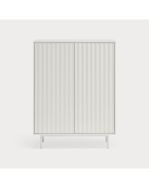 Sierra Beistellschrank mit 2 Türen und 2 internen Schubladen, weiß, 97 x 45 x 130 cm