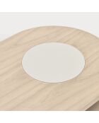 Tavolino nero naturale chiaro con gambe color crema - 60x45x55cm