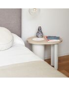 Tavolino nero naturale chiaro con gambe color crema - 60x45x55cm