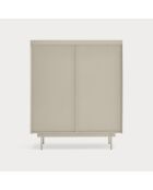 Meuble d'appoint Otto 2 portes et 2 tiroirs sable et chêne - 100x40x45cm
