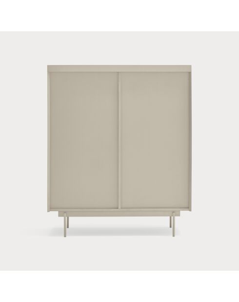 Meuble d'appoint Otto 2 portes et 2 tiroirs sable et chêne - 100x40x45cm