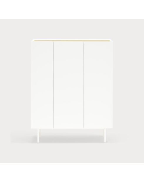 Arista 3-deurs zijkast met flessenhouder witte binnenkant - 95x40x120cm