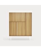 Arista 3-türiger Seitenschrank mit Flaschenhalter, weiße Innenseite — 95x40x120cm