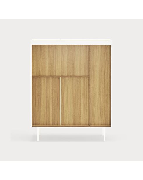 Arista 3-deurs zijkast met flessenhouder witte binnenkant - 95x40x120cm