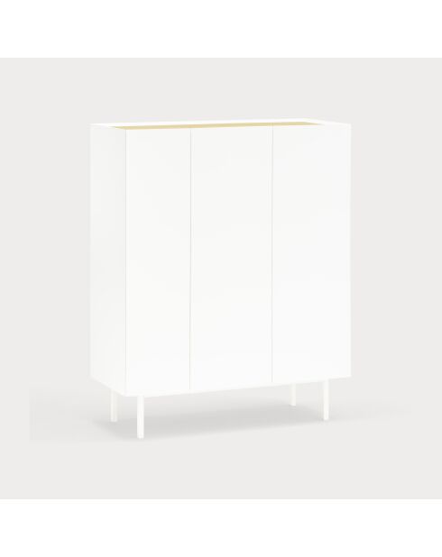 Arista 3-deurs zijkast met flessenhouder witte binnenkant - 95x40x120cm