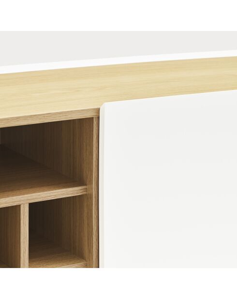 Arista 3-deurs zijkast met flessenhouder witte binnenkant - 95x40x120cm