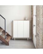 Arista 3-türiger Seitenschrank mit Flaschenhalter, weiße Innenseite — 95x40x120cm