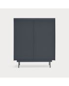 Meuble d'appoint Otto 2 portes et 2 tiroirs gris anthracite et chêne - 100x40x45cm