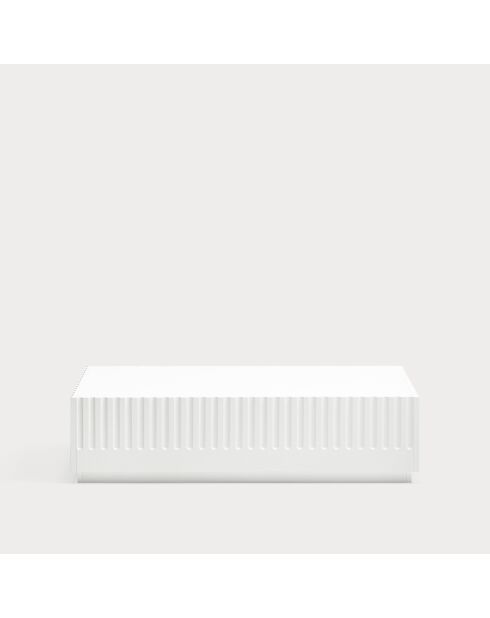 Table basse Doric 2 tiroirs blanc/crème - 110x60x28cm