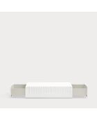 Table basse Doric 2 tiroirs blanc/crème - 110x60x28cm