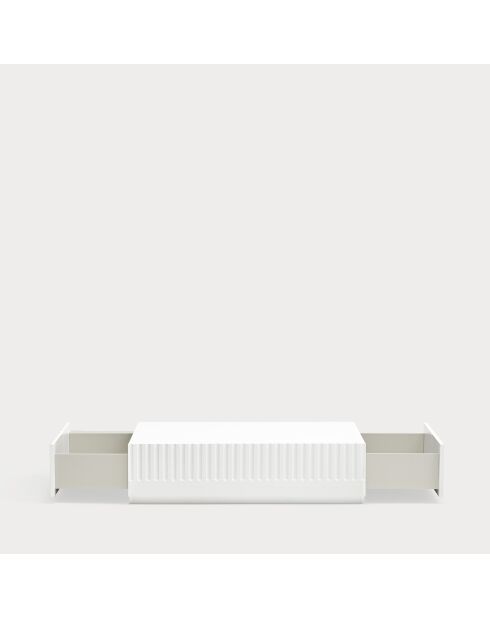 Table basse Doric 2 tiroirs blanc/crème - 110x60x28cm