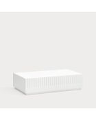 Table basse Doric 2 tiroirs blanc/crème - 110x60x28cm