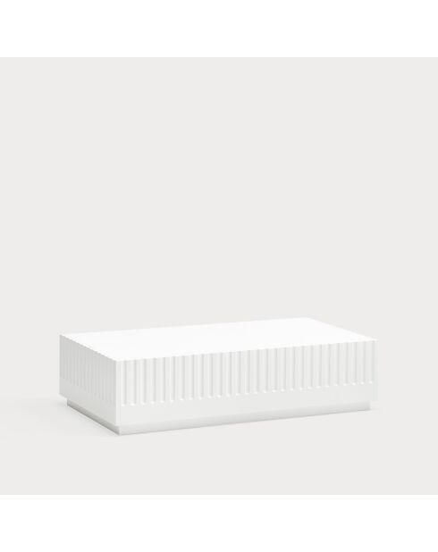 Table basse Doric 2 tiroirs blanc/crème - 110x60x28cm