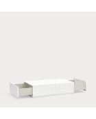 Table basse Doric 2 tiroirs blanc/crème - 110x60x28cm