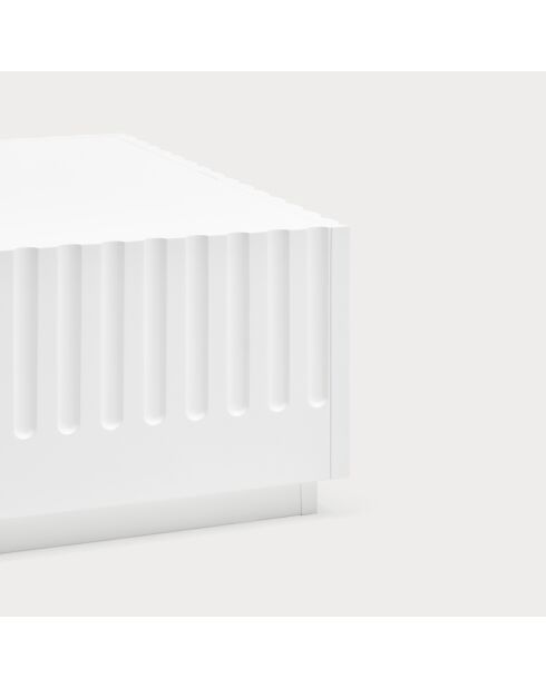 Table basse Doric 2 tiroirs blanc/crème - 110x60x28cm