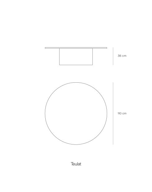 Table basse ronde Totem sable - 110x110x36cm
