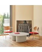 Table basse ronde Totem  sable - 110x110x36cm