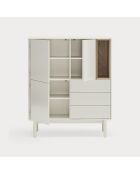 Corvo Beistellschrank 3 Türen, 3 Schubladen und 1 cremefarbene Nische - 100x40x120cm