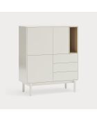 Corvo Beistellschrank 3 Türen, 3 Schubladen und 1 cremefarbene Nische - 100x40x120cm