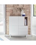 Corvo Beistellschrank 3 Türen, 3 Schubladen und 1 cremefarbene Nische - 100x40x120cm
