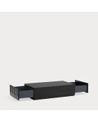 Table basse Doric 2 tiroirs noir/anthracite - 110x60x28cm