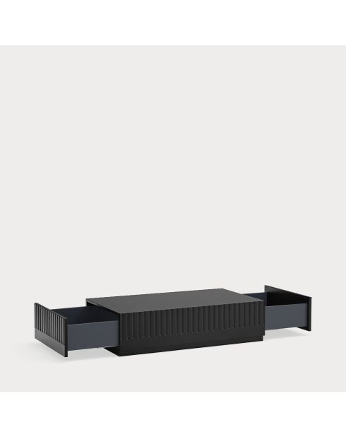 Table basse Doric 2 tiroirs noir/anthracite - 110x60x28cm