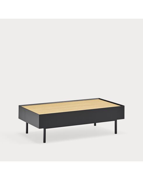 Table basse Arista 2 tiroirs noire - 110x60x34cm