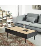 Mesita Arista 2 cajones negra - 110x60x34 cm