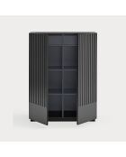 Doric bijzetkast 2 deuren en 2 laden zwart/antraciet - 92x46x120cm