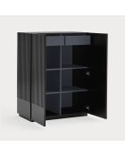 Doric bijzetkast 2 deuren en 2 laden zwart/antraciet - 92x46x120cm