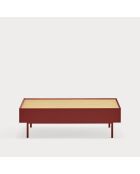 Arista Couchtisch mit 2 Schubladen burgunderrot - 110x60x34cm