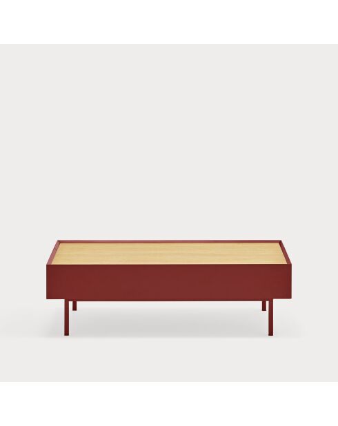 Arista Couchtisch mit 2 Schubladen burgunderrot - 110x60x34cm