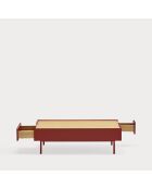 Arista Couchtisch mit 2 Schubladen burgunderrot - 110x60x34cm
