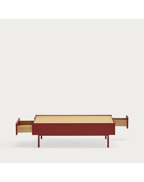 Arista Couchtisch mit 2 Schubladen burgunderrot - 110x60x34cm