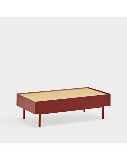 Arista Couchtisch mit 2 Schubladen burgunderrot - 110x60x34cm