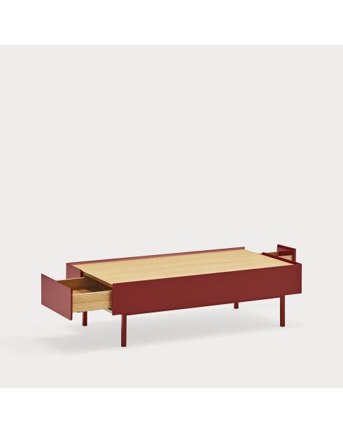 Arista Couchtisch mit 2 Schubladen burgunderrot - 110x60x34cm